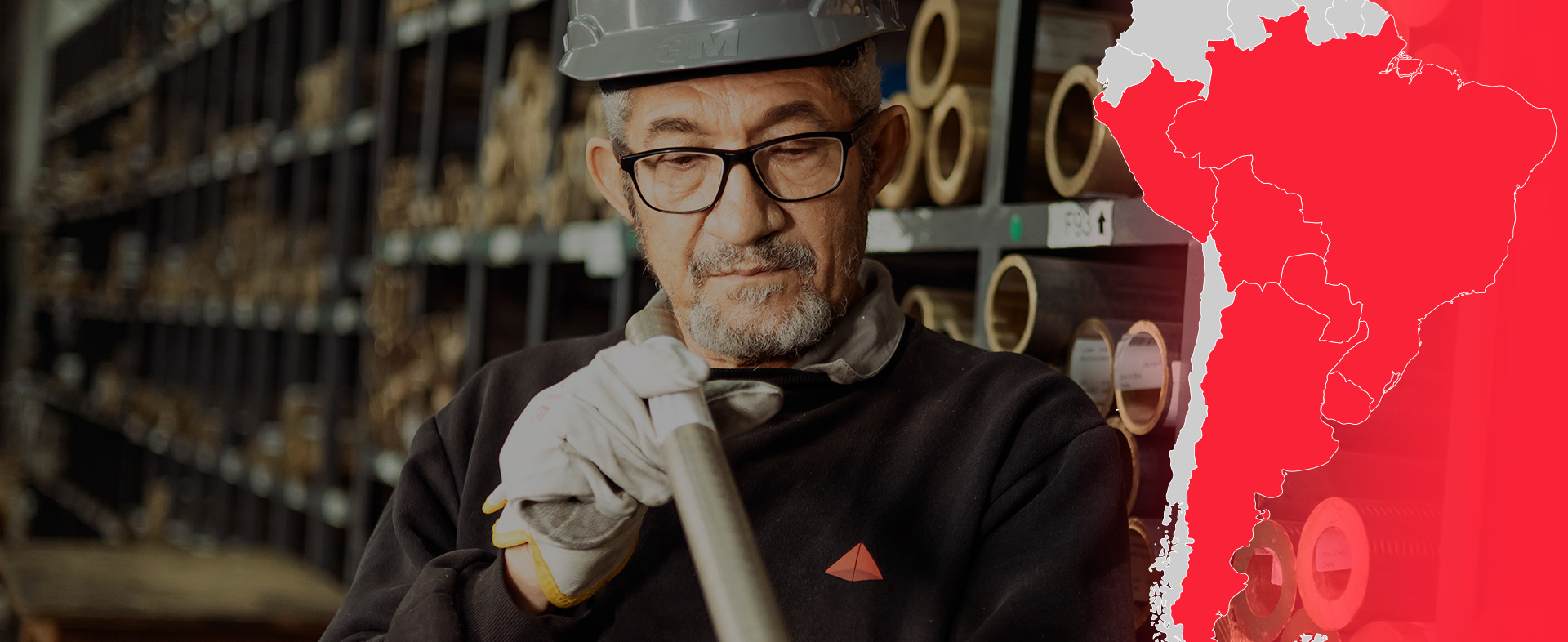 Banner que mostra trabalhadores Coppermetal